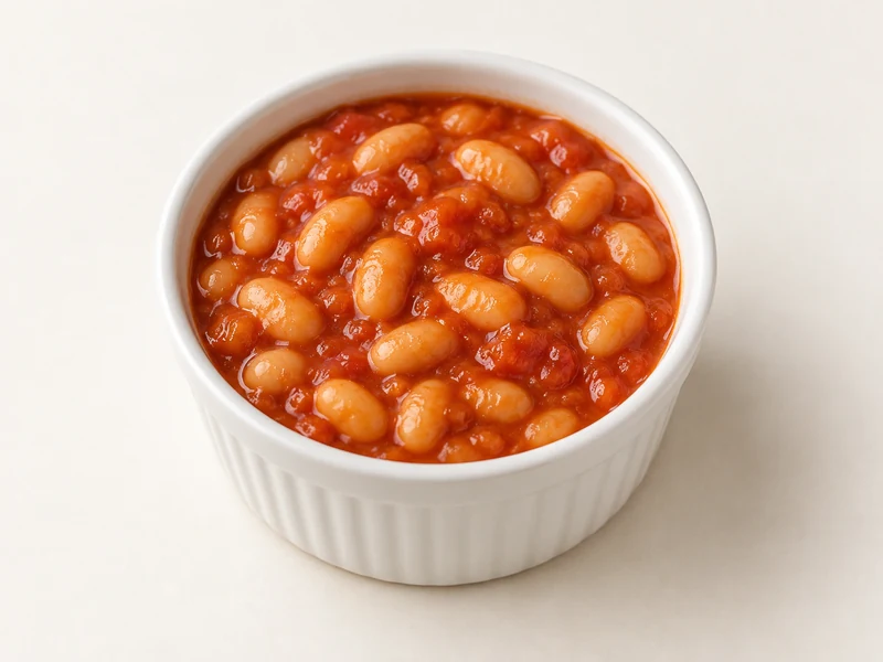 Gegenereerde serveersuggestie met baked beans in tomatensaus
