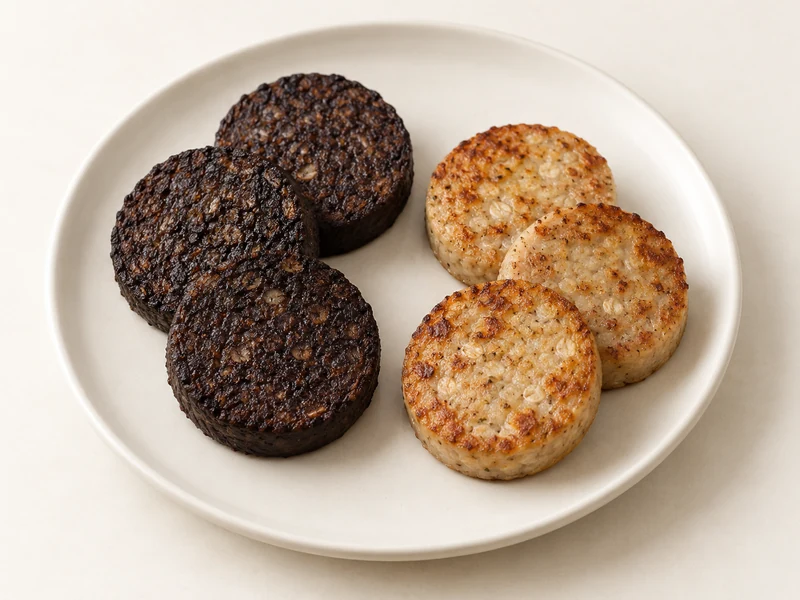 Gegenereerde serveersuggestie met black en white pudding