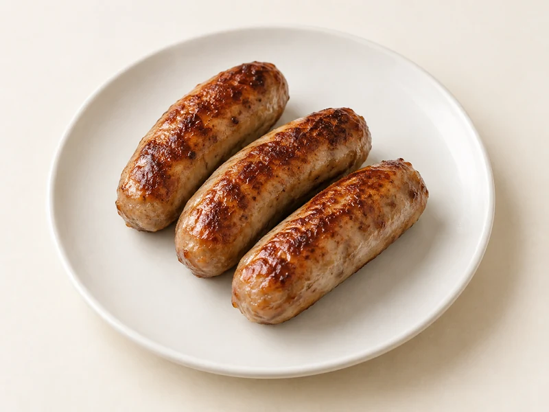 Gegenereerde serveersuggestie met gebakken breakfast sausages